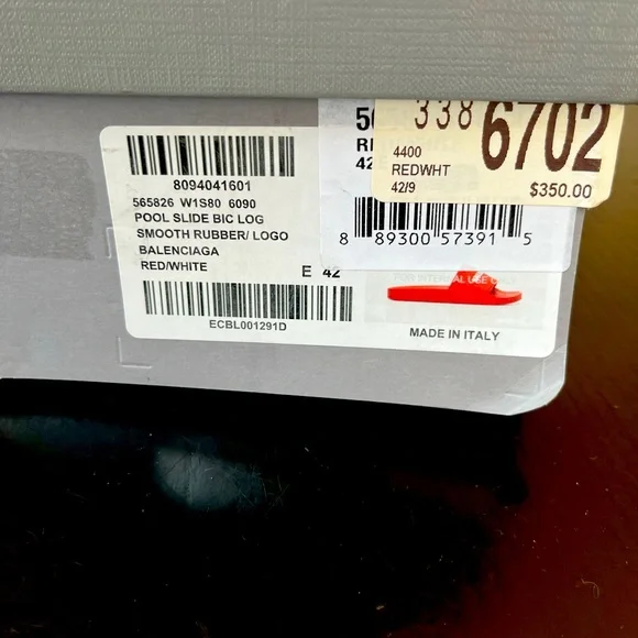 Balenciaga Red and White pool slides - Picture 7 of 7